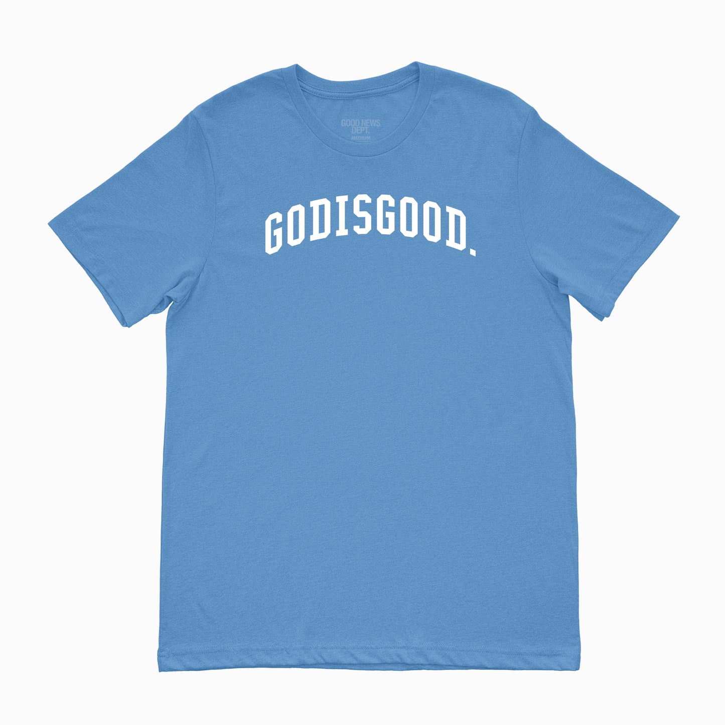 God is Good Arch Tee Varsity Blue White