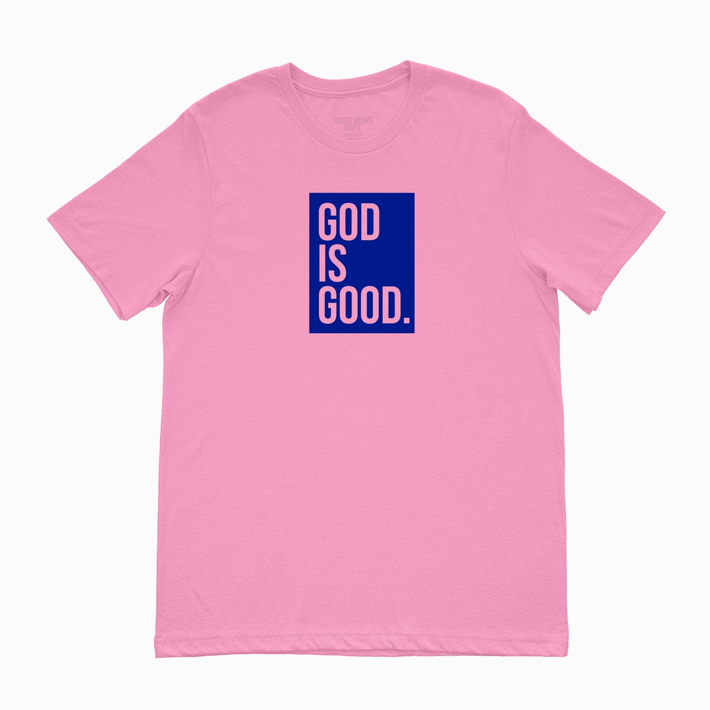 God Is Good Box Logo Tee Azalea & Navy