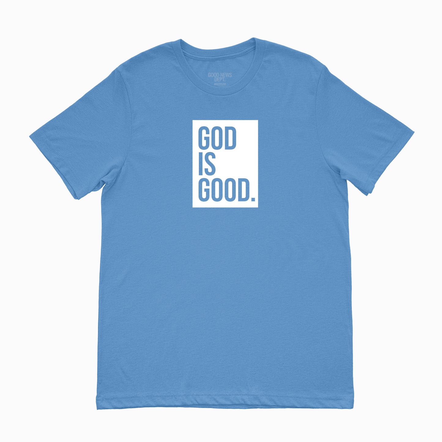 God Is Good Box Logo Tee Varsity Blue White