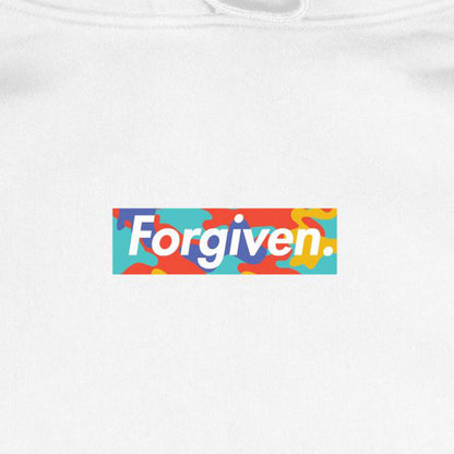 "FORGIVEN" BOX LOGO HOODIE (WHITE/RAINBO)