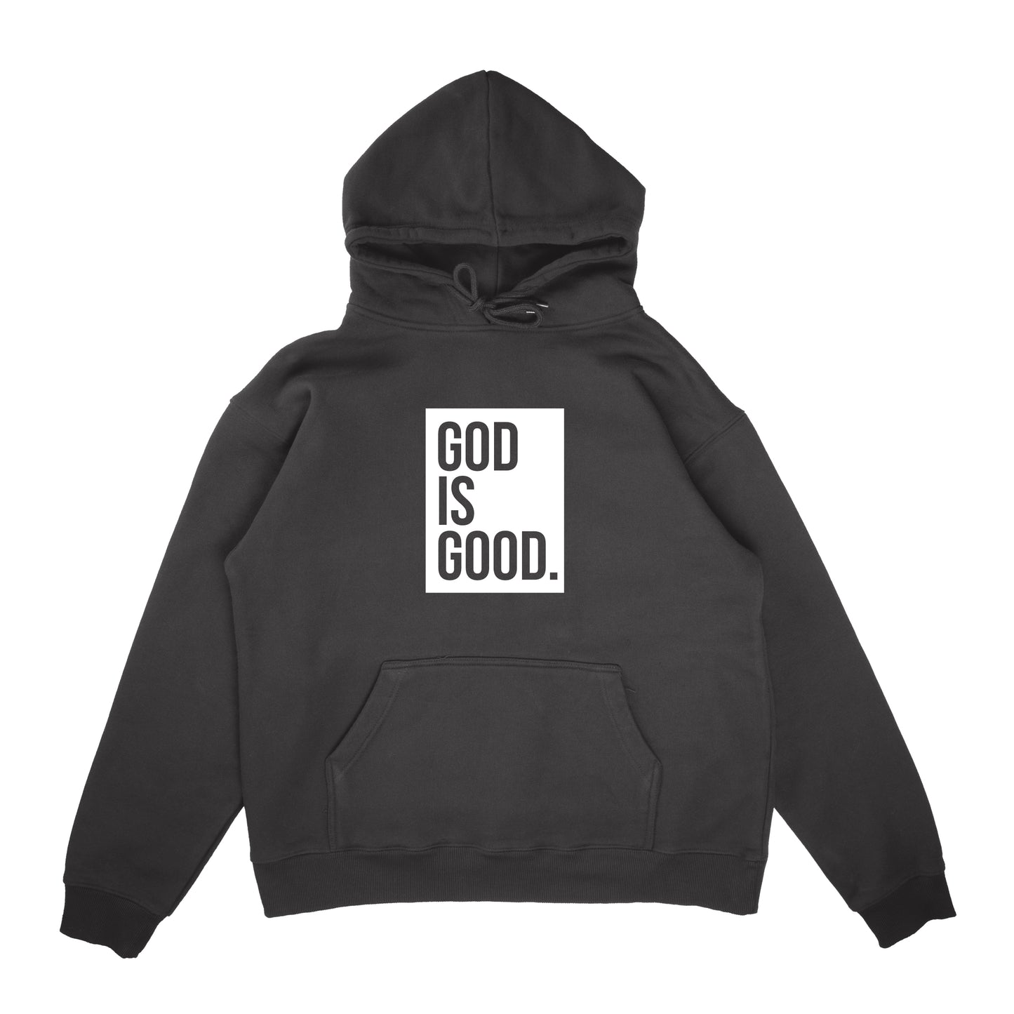 God Is Good Box Logo Hoodie - Black/White