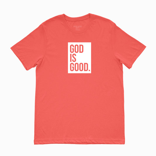God Is Good Box Logo Tee Suburban Red White