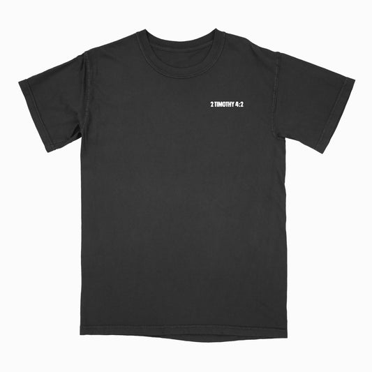"PREACH" TEE (BLACK/WHITE) FRONT + BACK